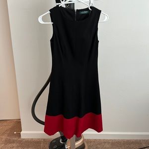 Ralph Lauren Petite Classy Black and White Midi Dress